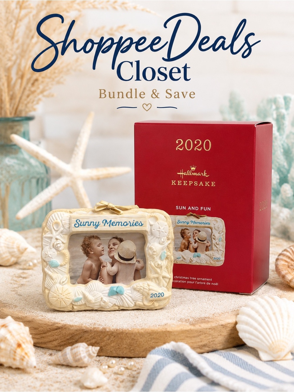 2020 Hallmark Keepsake Sun and Fun Photo Frame Ornament NIB